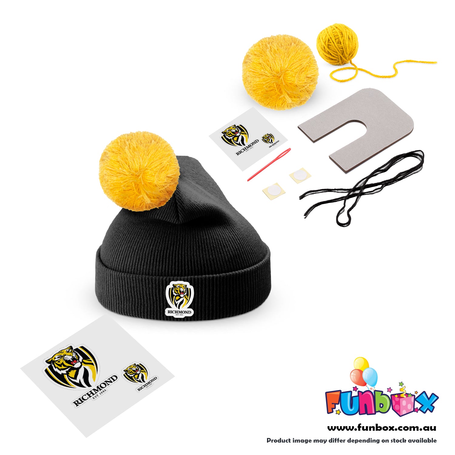 Beanie & Pom Pom Kit in AFL Colours - Choose Your Team! (10-PACK)