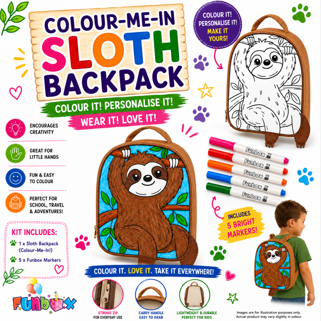 Colour-Me-In Sloth Backpack Kit