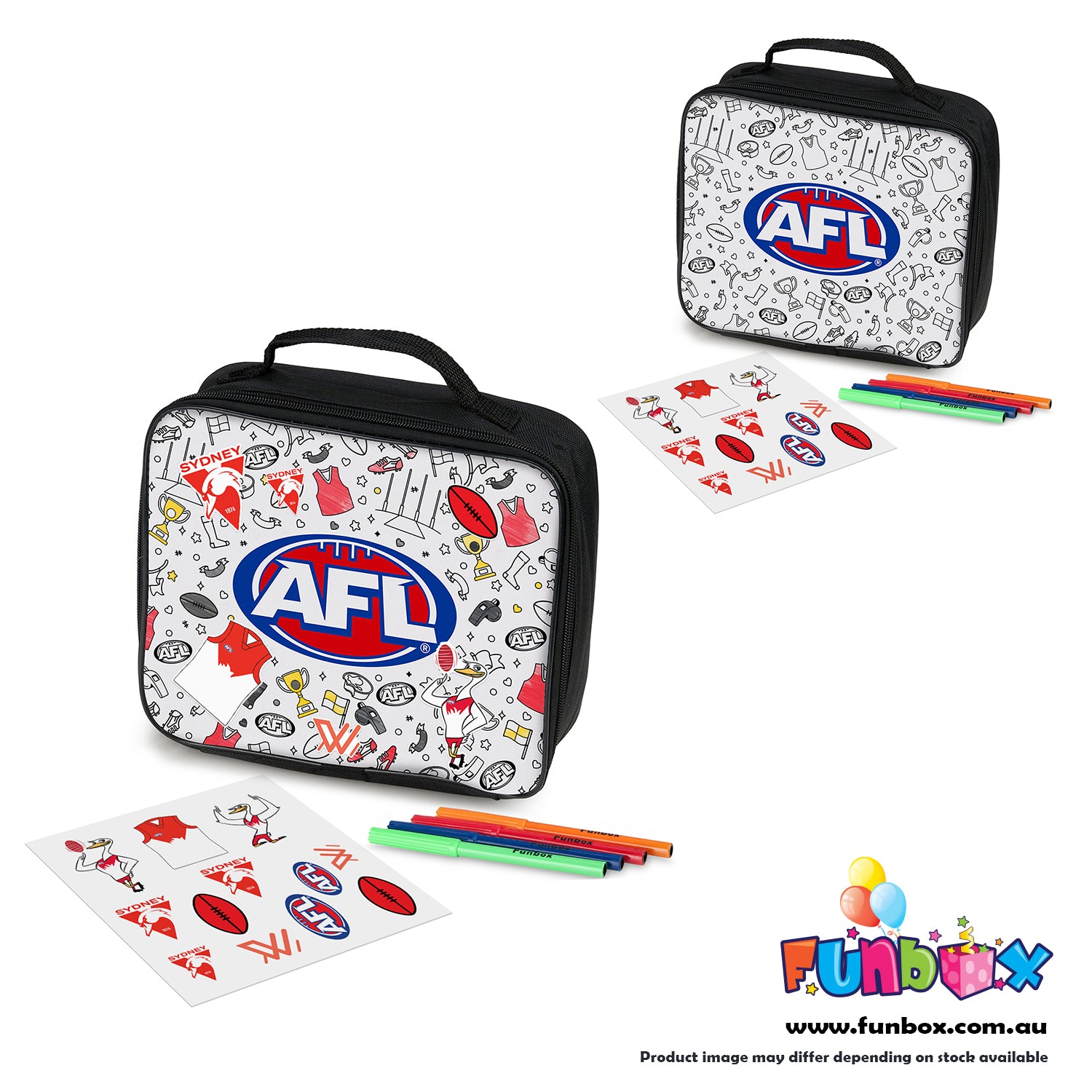 AFL Colour-In Lunch Box - Choose Your Team! (10-PACK)