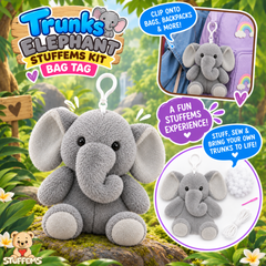 Pre-Order! Trunks Elephant Bag Tag Stuffems Kit