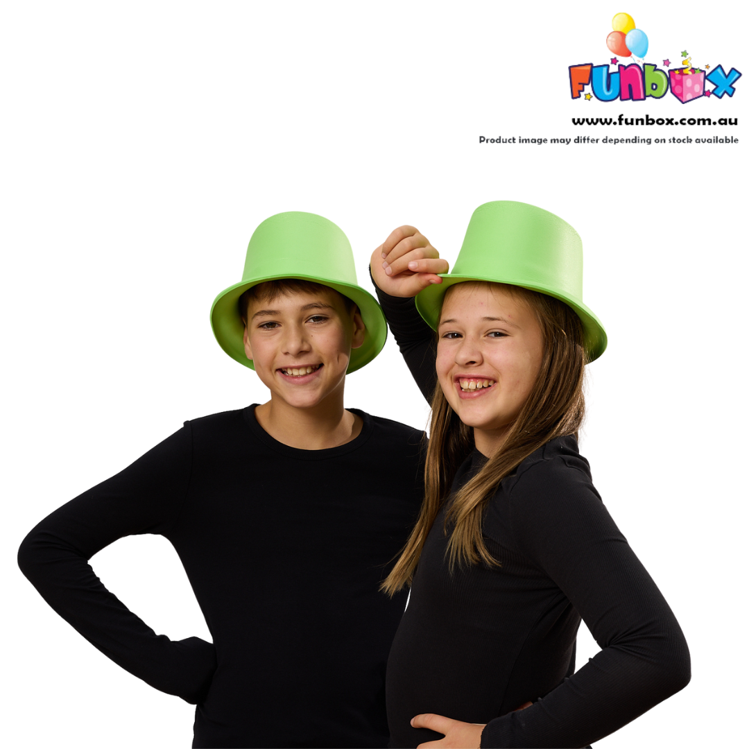 Green Foam Top Hat - 20-Pack