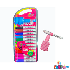 Graffiti Spray Markers with Canvas Pencil Case and Stencils