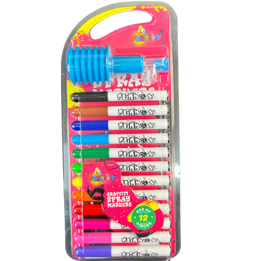 Graffiti Spray Markers with Baseball Cap and Stencils