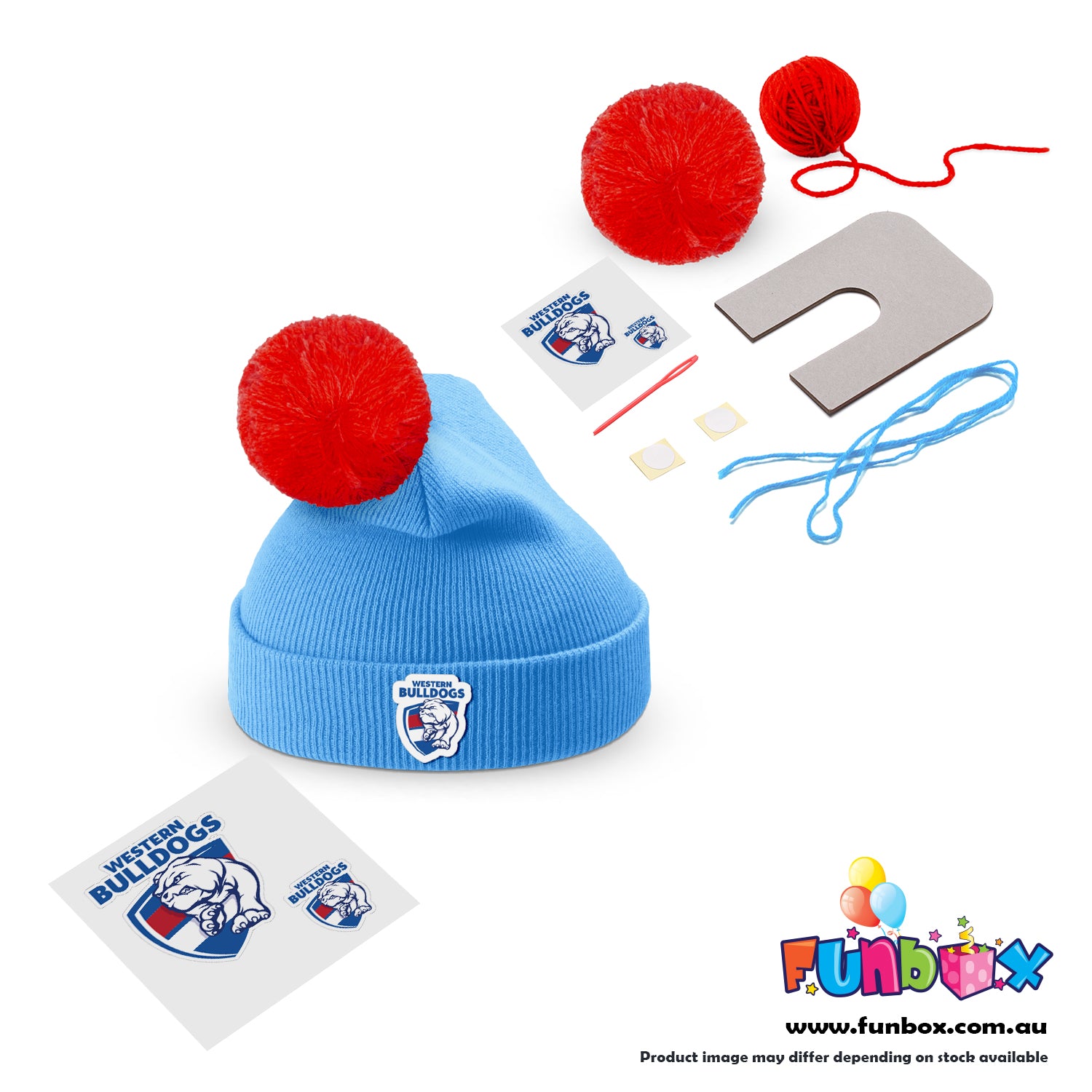 Beanie & Pom Pom Kit in AFL Colours - Choose Your Team! (10-PACK)