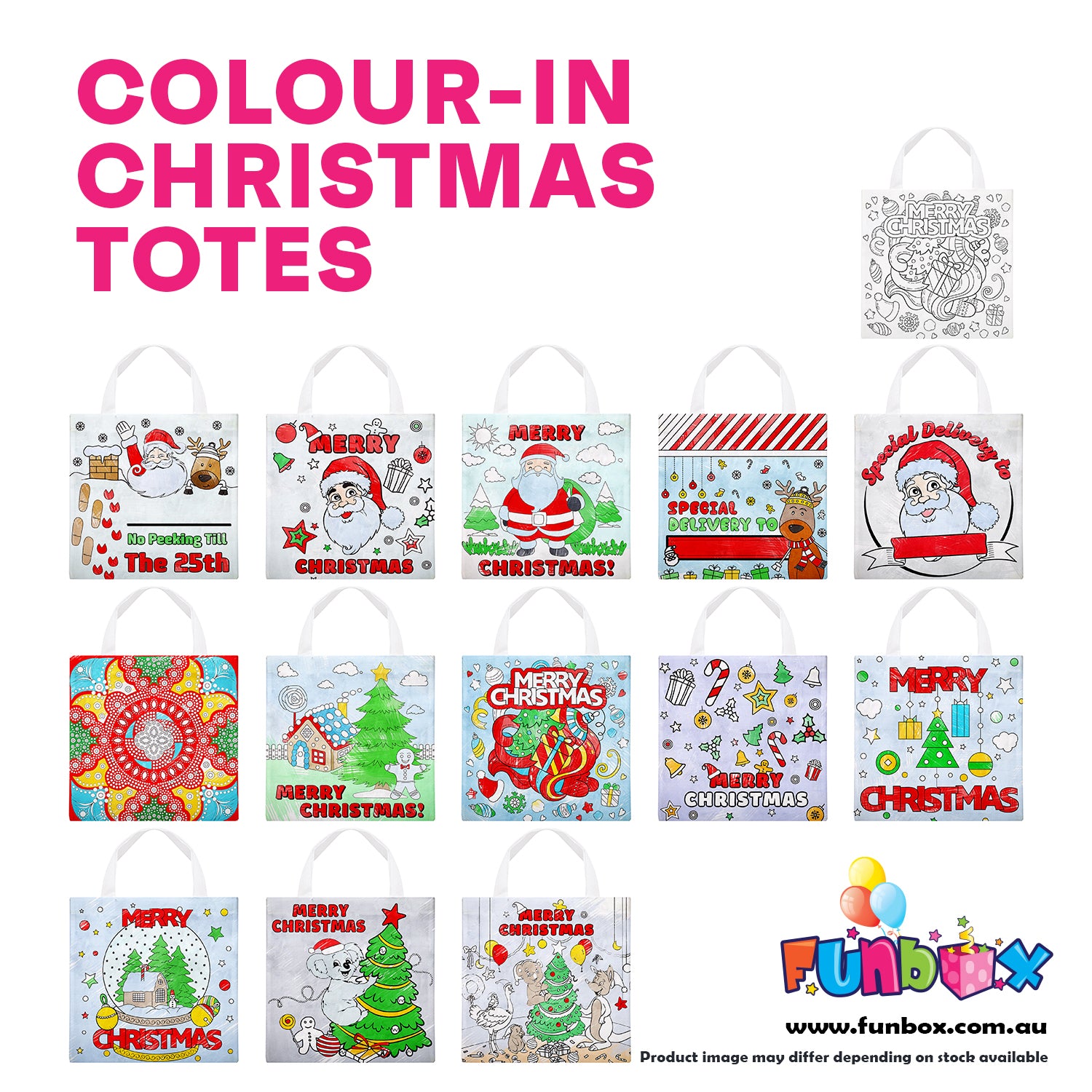 Colour-In Christmas Santa Tote (No Markers)