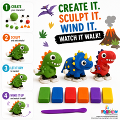 Zoomies - Wind-up Dino Clay Walkers