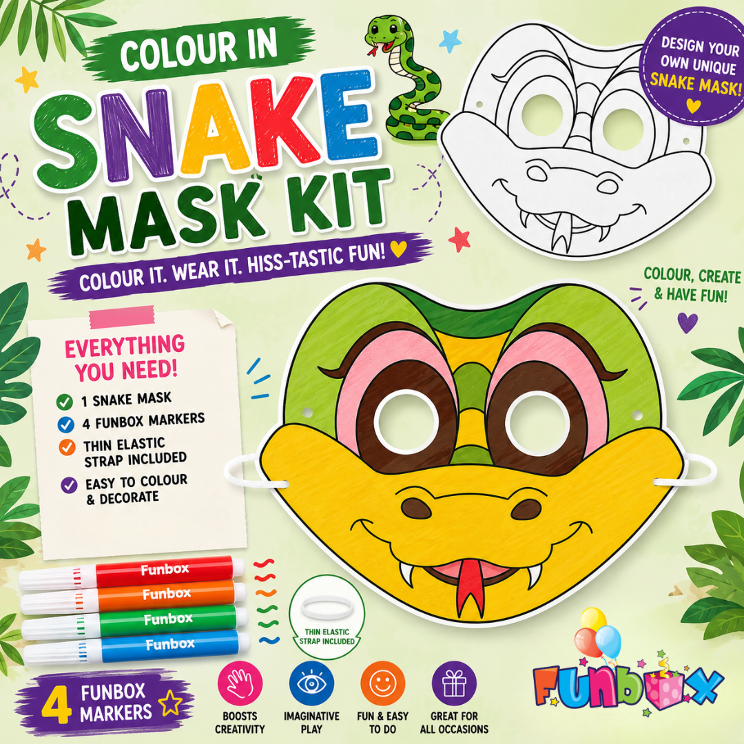 Snake Colour-In Mask Kit