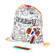 Load image into Gallery viewer, Holiday Colour-In Drawstring Bag