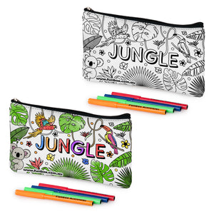 Colour-In Jungle Pencil Case
