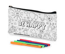 Load image into Gallery viewer, Colour-In I Want You To Be Happy Pencil Case