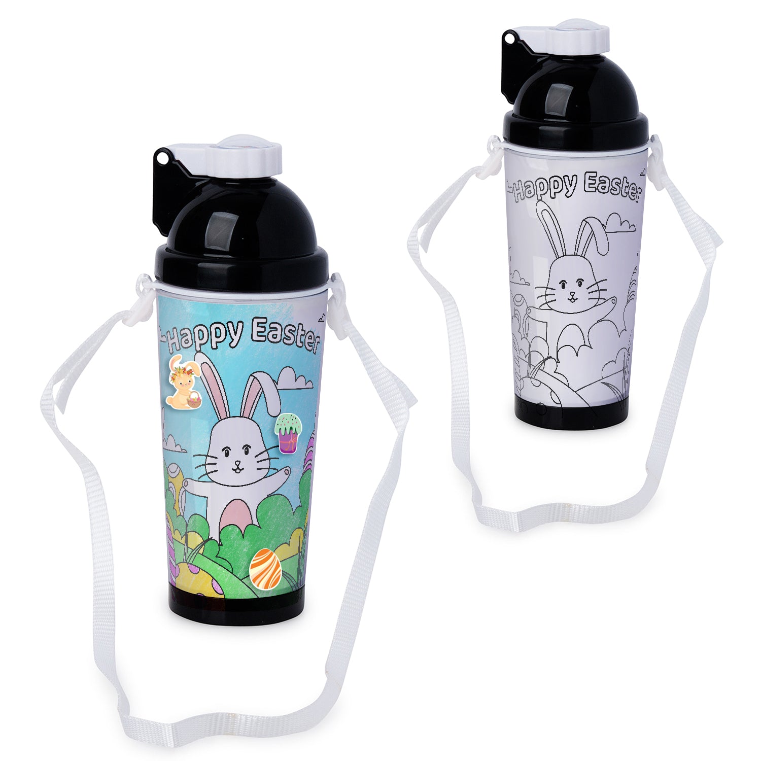 Easter Kids Colour-Me-In Drink Bottle