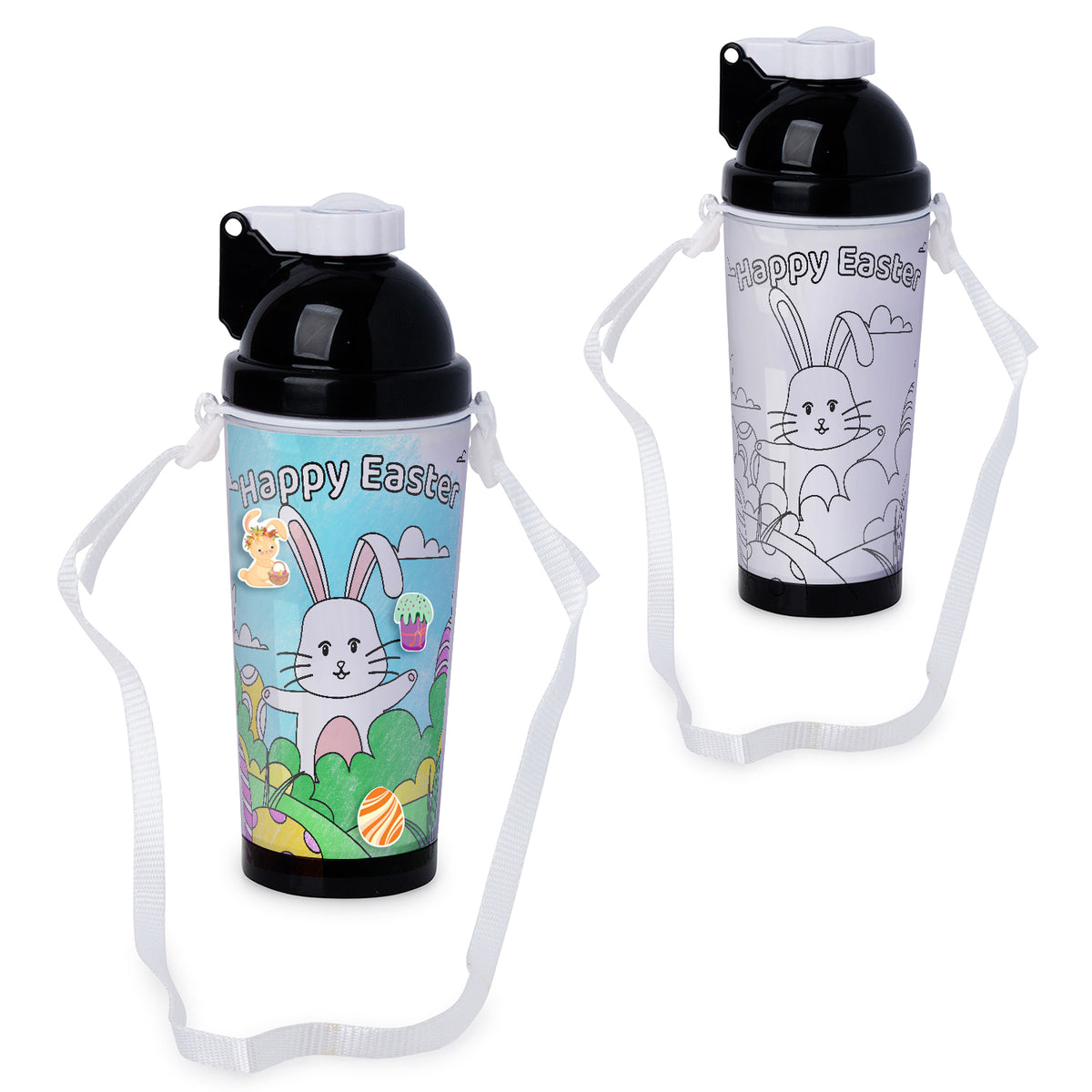 Easter Kids Colour-Me-In Drink Bottle