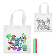 Load image into Gallery viewer, Fresh Is Best Colour-In Tote Bag