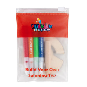 4 Quarters Wooden Spinning Top with Markers