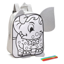 Load image into Gallery viewer, Colour-Me-In Elephant Backpack with Markers