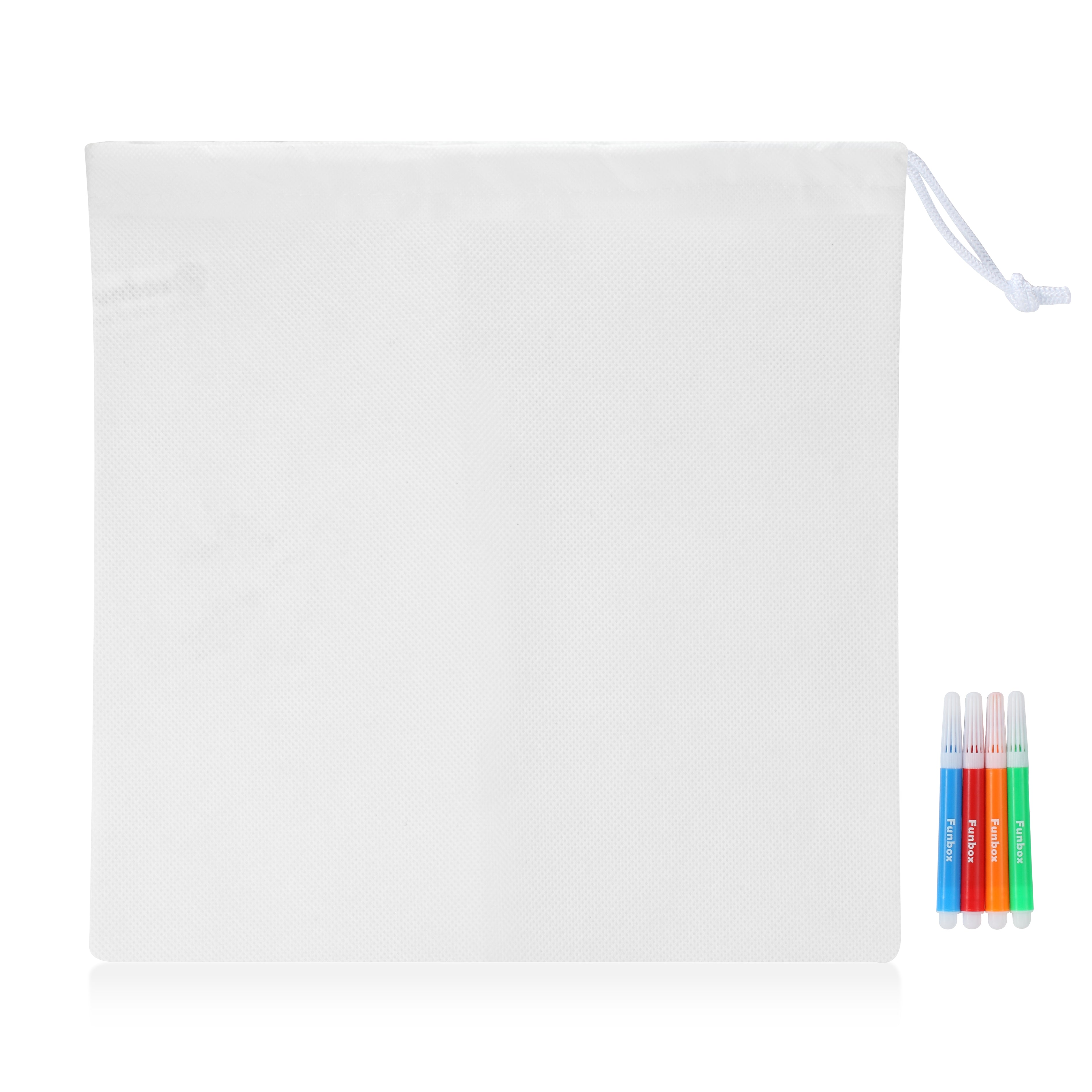 Plain White Colour-In Drawstring Bag