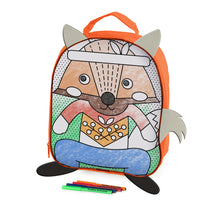Load image into Gallery viewer, Colour-Me-In Fox Backpack with Markers