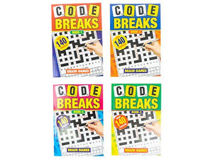 Adult Activity Book - Code Break, Crossword & Puzzles - BULK BUY