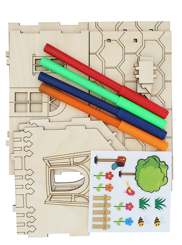 Wooden Christmas Money Box House Kit