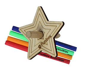 Star Wooden Spinning Top with Texters