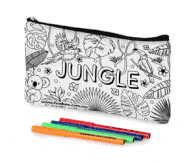 Load image into Gallery viewer, Colour-In Jungle Pencil Case